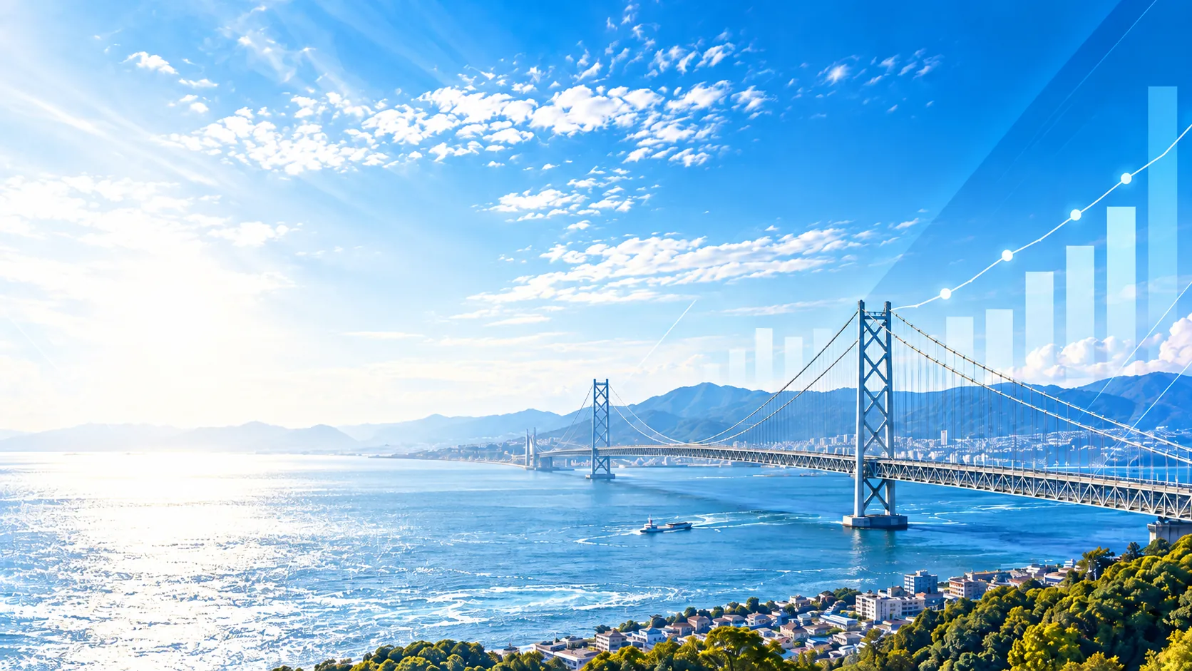橋と海を望む風景のイメージ